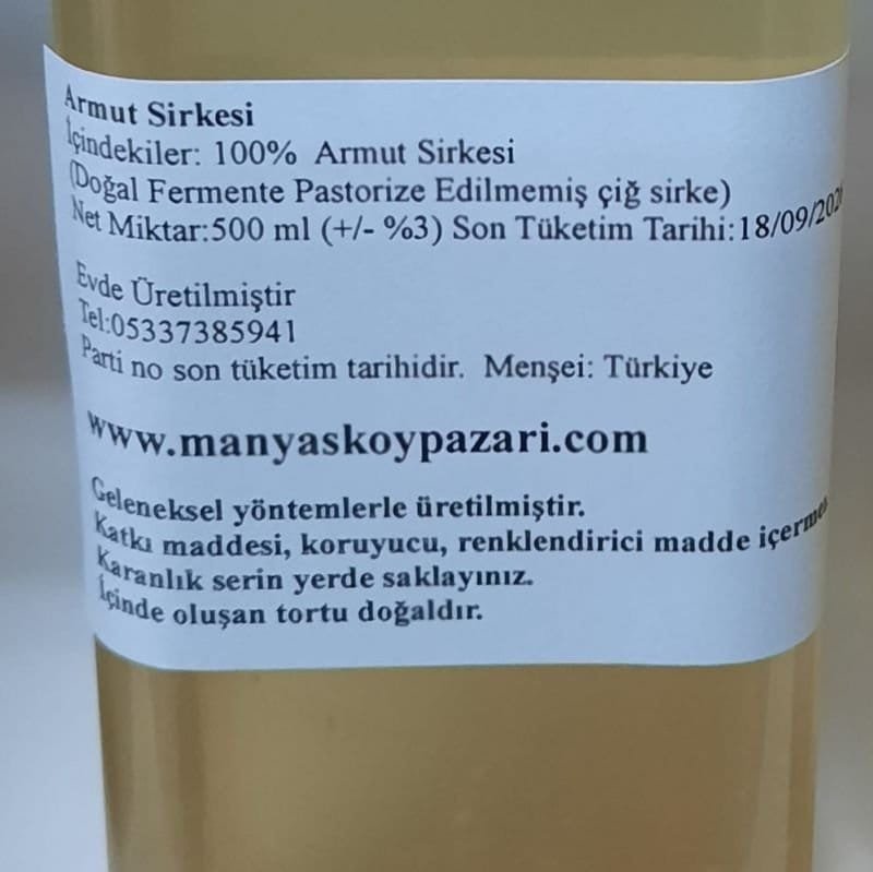 Armut Sirkesi 500ml şişe - Görsel 2