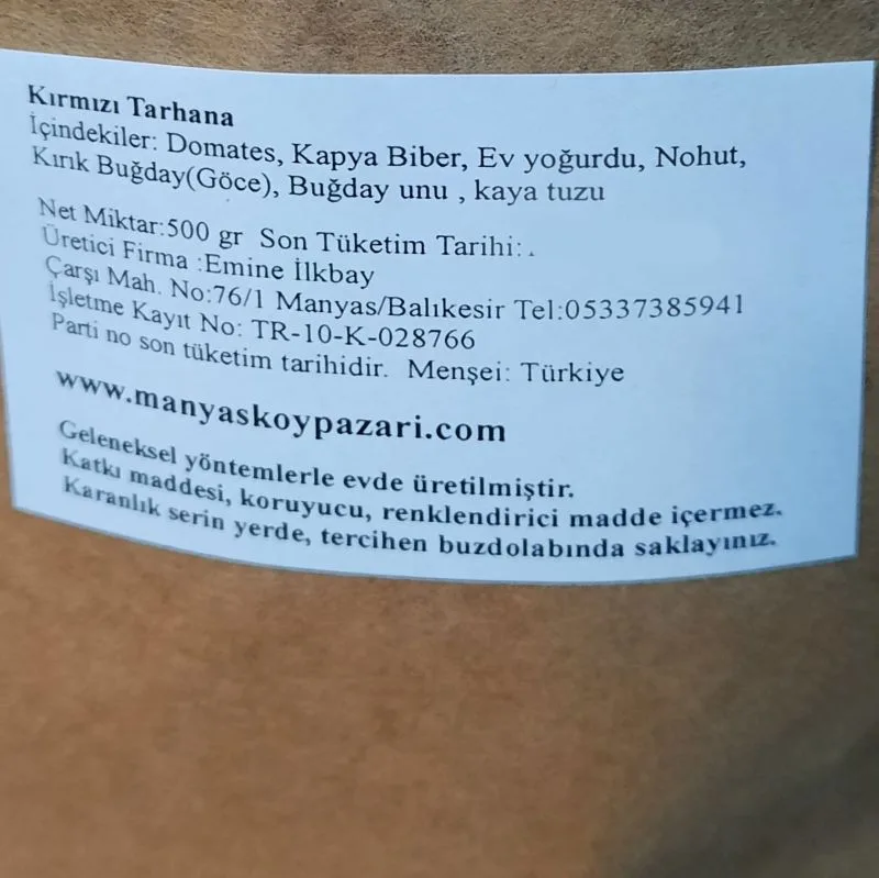 Kırmızı Köy Tarhanası 500gr'lık paket - Görsel 3