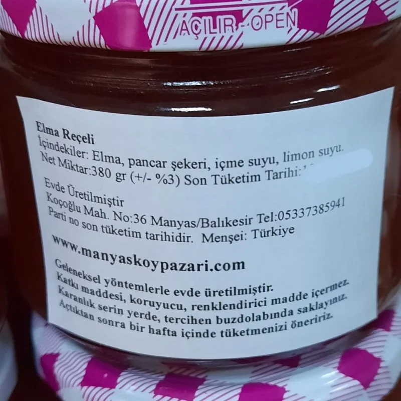 Elma Reçeli net 350gr - Görsel 2
