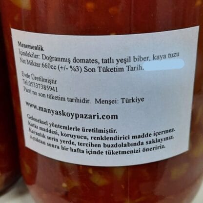 Menemenlik - Yeşil Tatlı Biberli - 660cc - Görsel 2