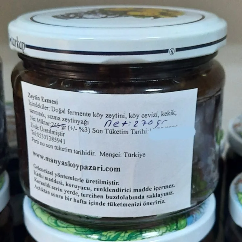 Doğal Katkısız Zeytin Ezmesi 330cc'lık kavanoz - Görsel 2