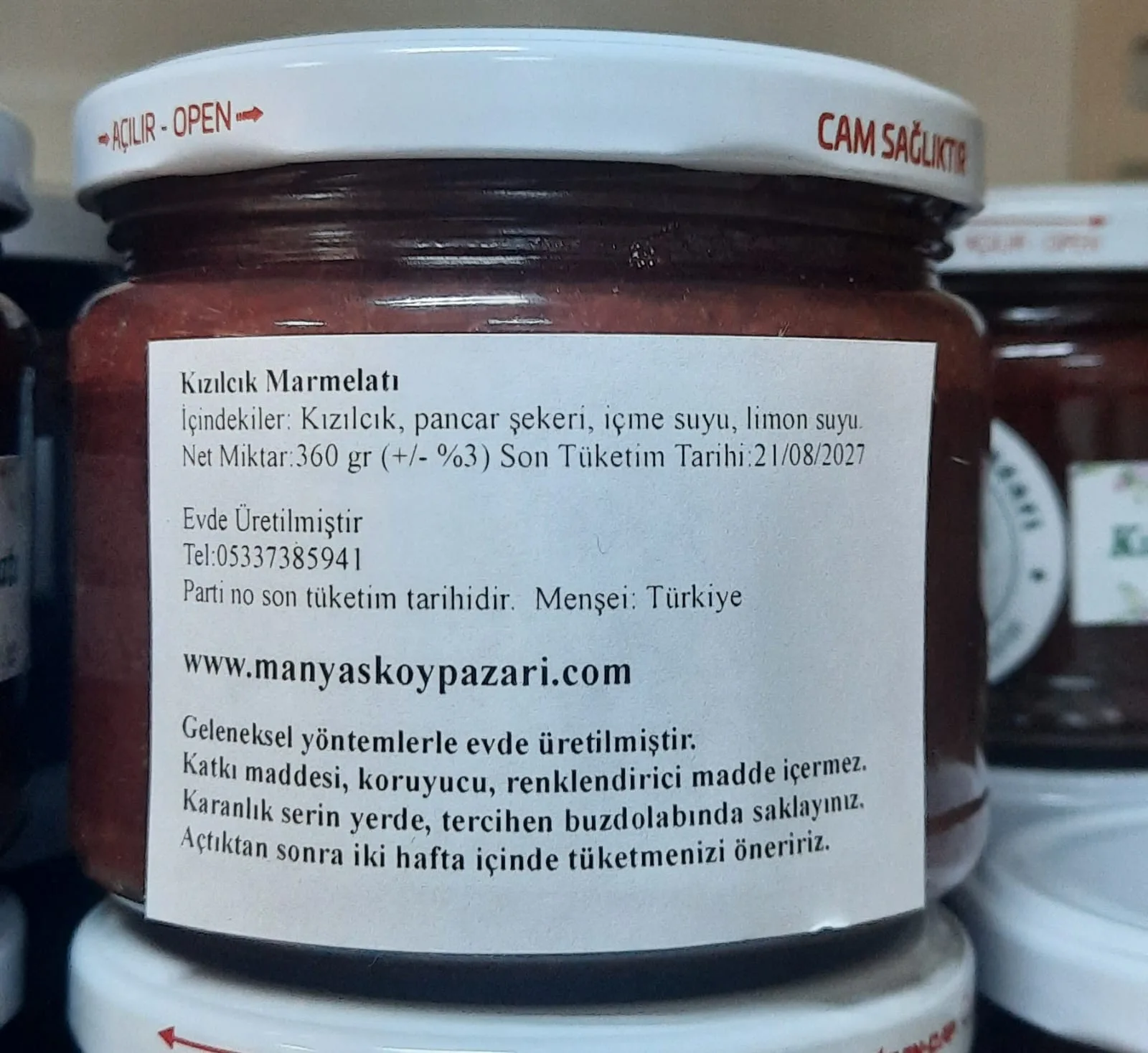 Kızılcık Marmelatı - net:360 gram - Görsel 2